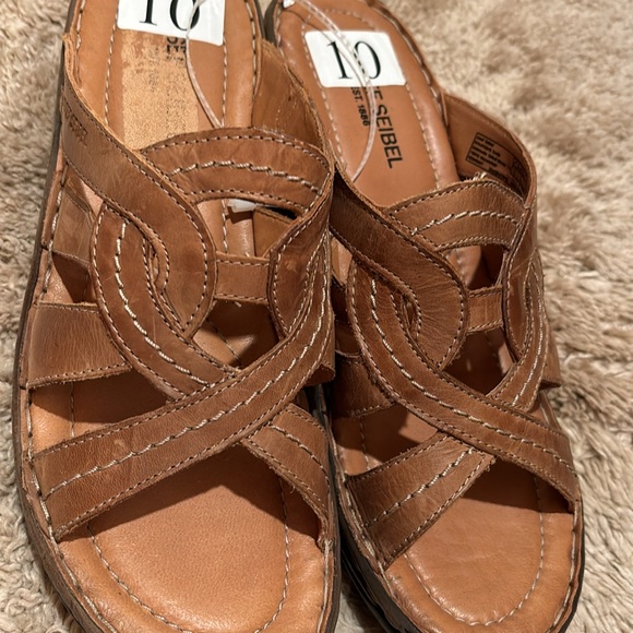 NWT JOSEF SEIBEL SANDALS SHOES SLIP ON 41 10 tan - Picture 8 of 11